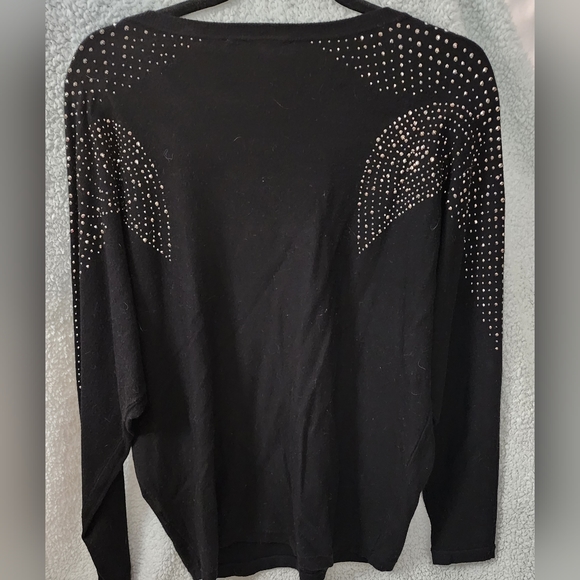 Women's embellished sweater with silver studs - Picture 2 of 3
